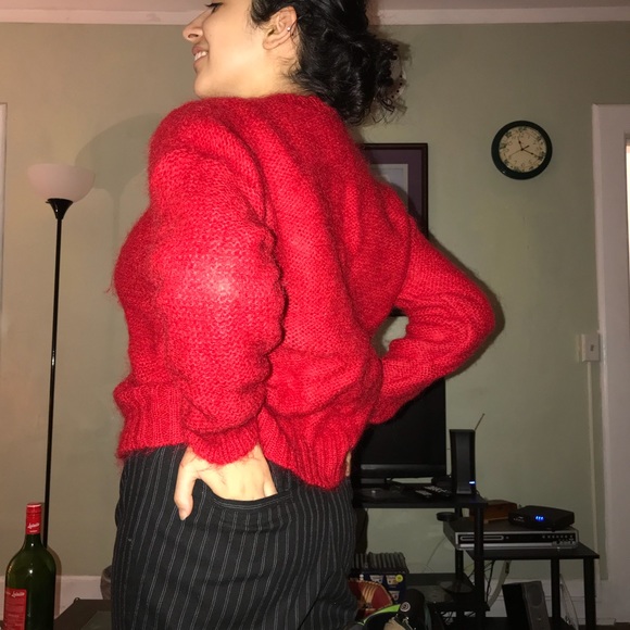 Vintage hand knit acrylic sweater - Picture 3 of 5